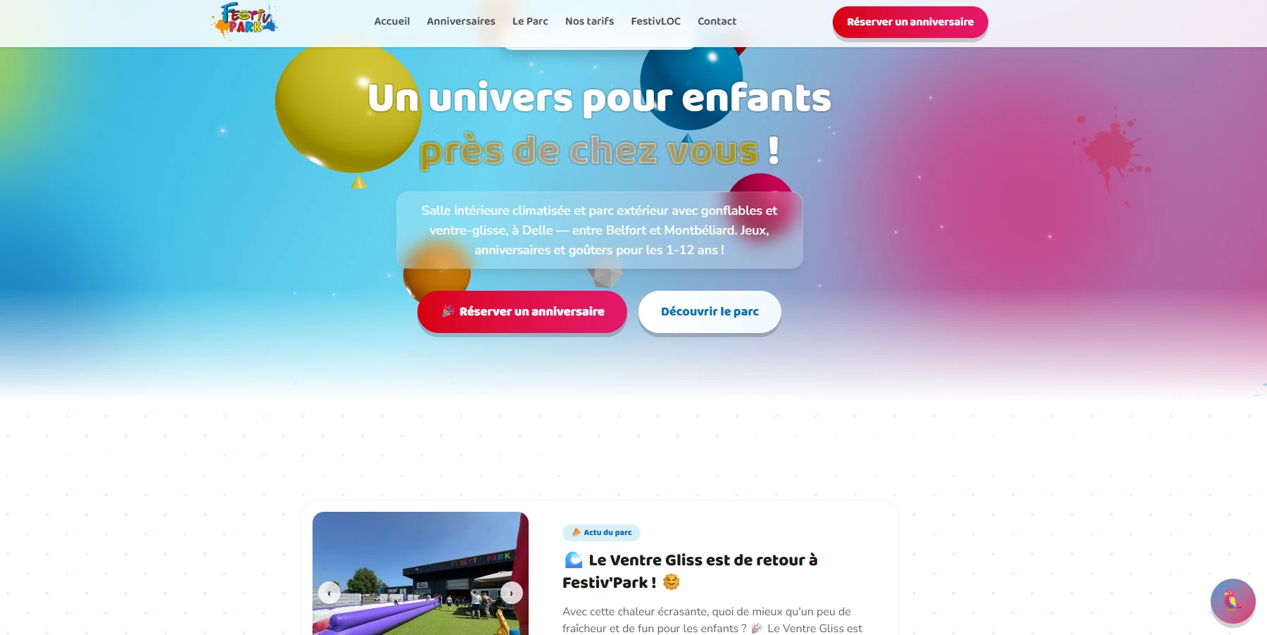 Festiv'Park — homepage desktop